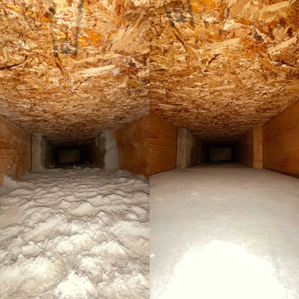 duct cleaning mn before and after pic